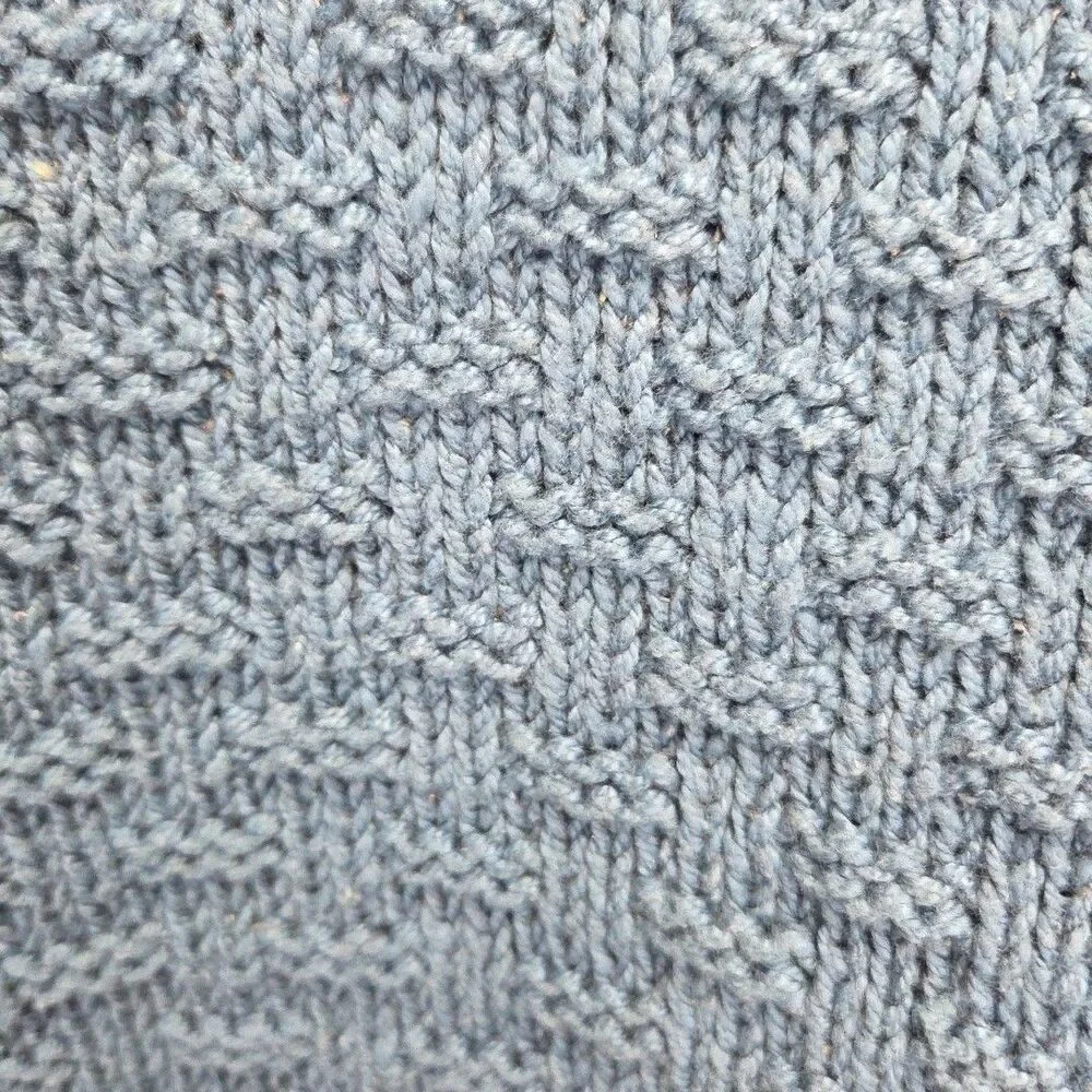 Vintage 1980 Banana Republic Made In USA Knit Sweater Crewneck Blue Mens Size XL